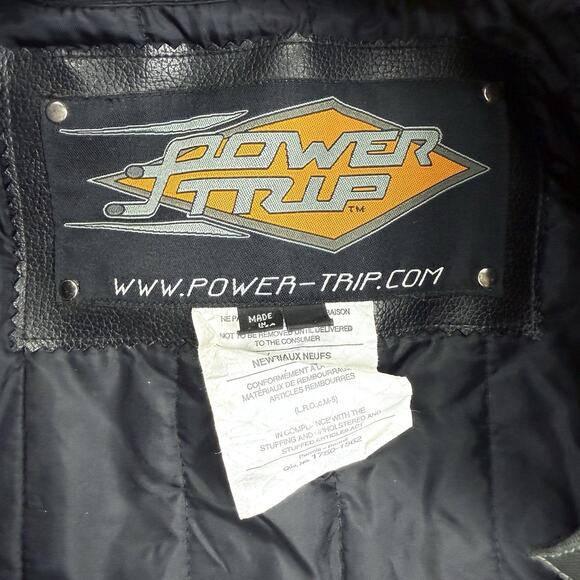Power Trip Mens Motorcycle Jacket Padded Removable Layer Nylon Full Zip Medium - Picture 7 of 9